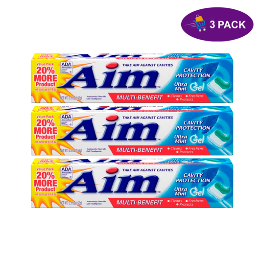 Aim Cavity Protection Ultra Mint Gel Toothpaste Value Pack, 5.5 Oz