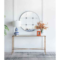 D36" Traditional Decor Style Round Antique Glass Wall Mirror, Wall