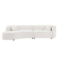 Luxury Modern Style Living Room Upholstery Curved Sofa with Chaise