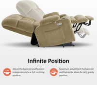 Large Dual Motor Power Lift Recliner Chair Massage Beige