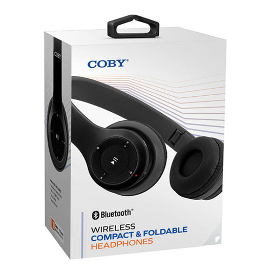 Coby Electronics Wireless Compact And Foldable Headphones, Black