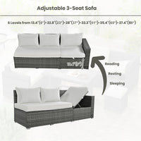Outdoor 6-Piece All Weather PE Rattan Sofa Set, Garden Patio Wicker