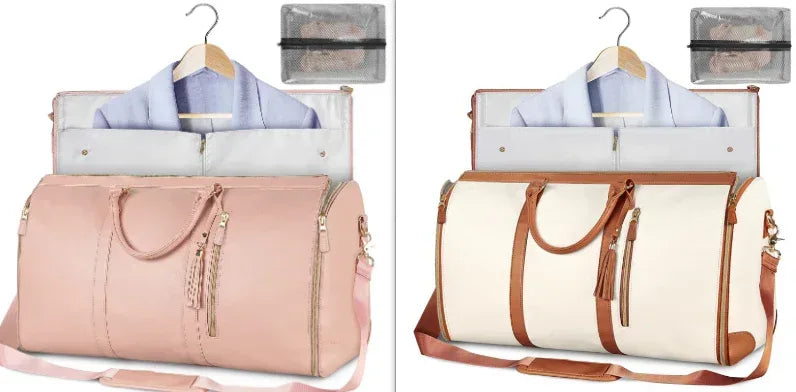 Large Capacity Travel Duffle Bag Women's Handbag Folding Suit Bag Waterproof Clothes Totes - Trustymall