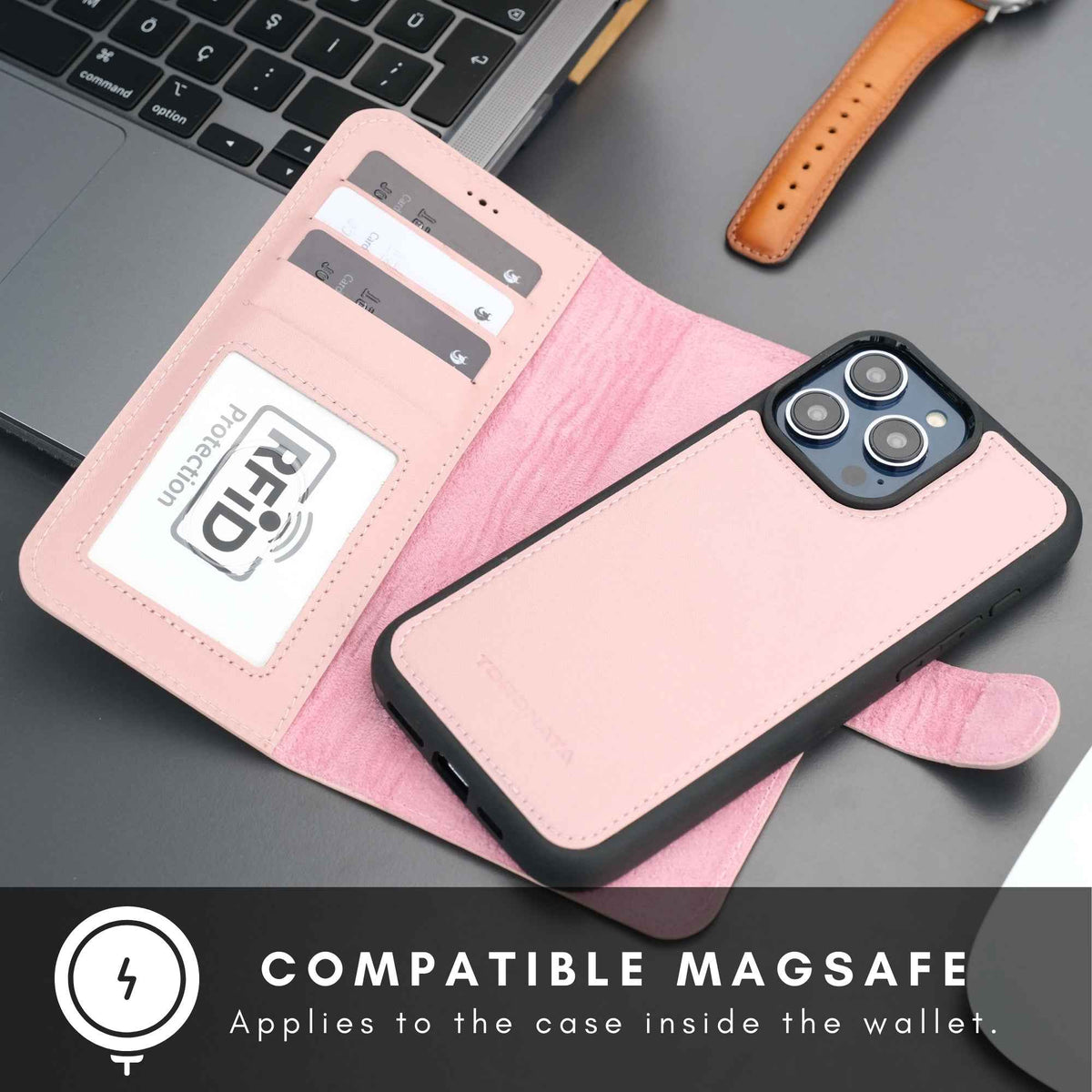Casper iPhone 16 Pro Wallet Case Leather MagSafe