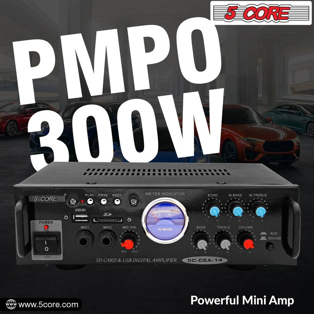 5Core Dual Channel Amplifier Car Audio System 300W Audio Reciver Car - Trustymall