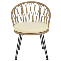 Outdoor Leisure Set, 2 Rattan Single Chairs with A Glass Round Table,