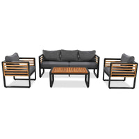 Large Size 4-pieces Outdoor Furniture sofa for 5 Person Conversation