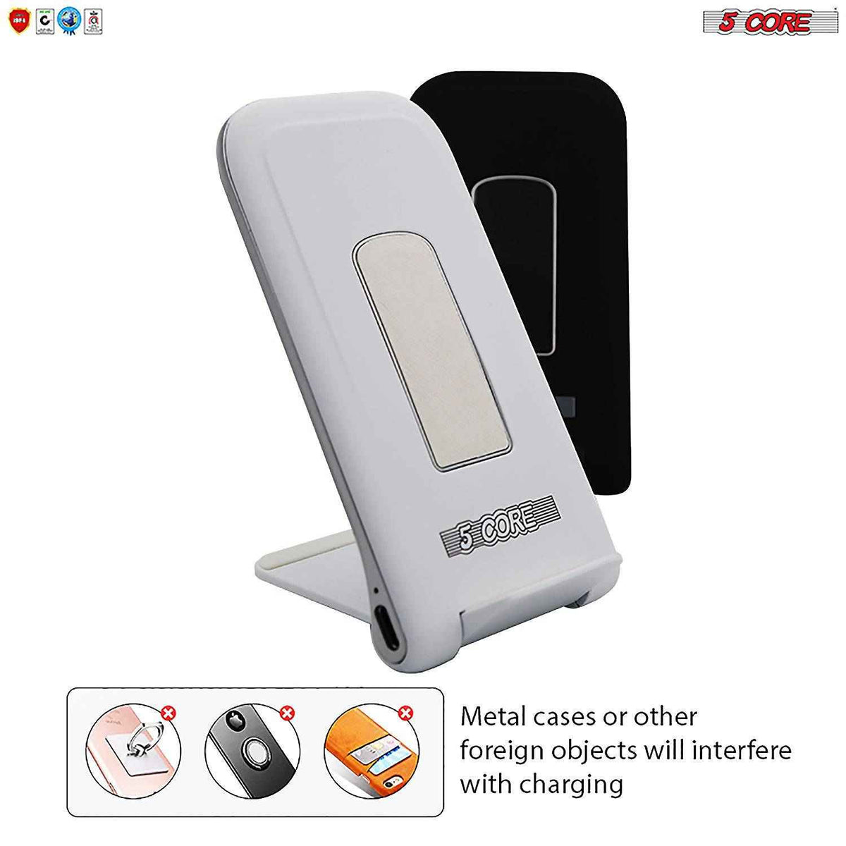 5 Core Wireless Charger 10W Max Fast Wireless Charging Pad Glass Top