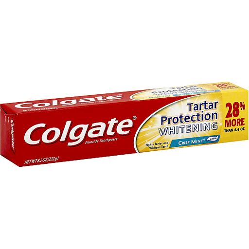 Colgate Tartar Protection Whitening Fluoride Toothpaste Crisp Mint Paste