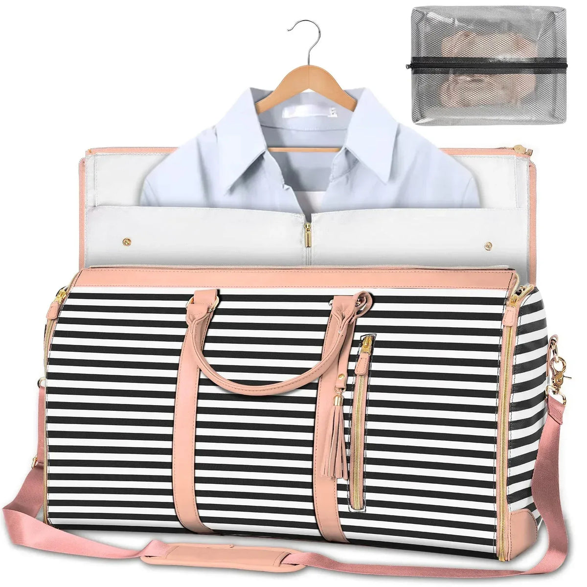 Large Capacity Travel Duffle Bag Women's Handbag Folding Suit Bag Waterproof Clothes Totes - Trustymall