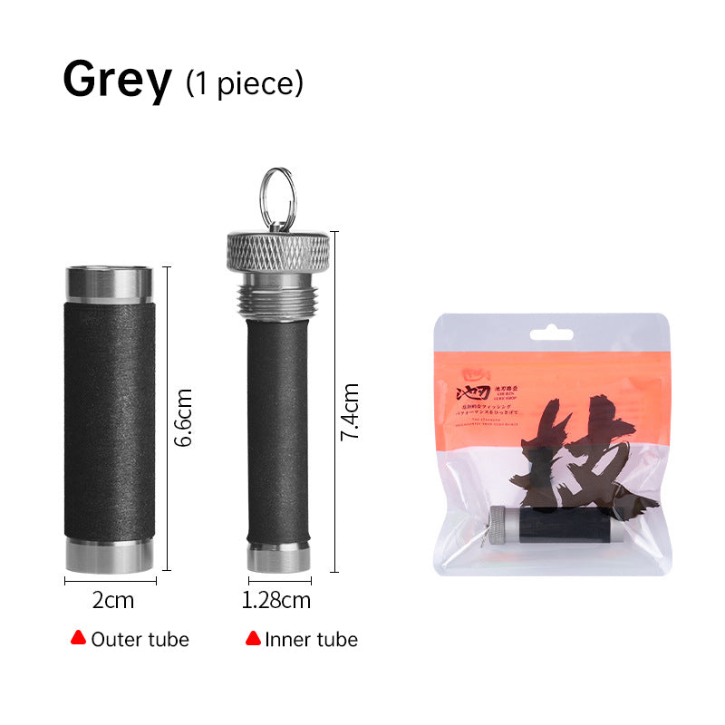 Aluminum alloy traction rod – anti-slip rubber, hook line for pulling/knotting, fishing tool with hand & line protection.