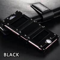 Silver Steel Armour iPhone Case II displayed side view emphasizing full wraparound protection