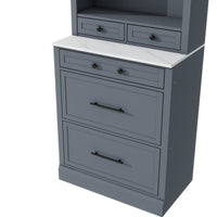 Modern 83.7inch High Kitchen Pantry, Freestanding Tall Kitchen Hutch