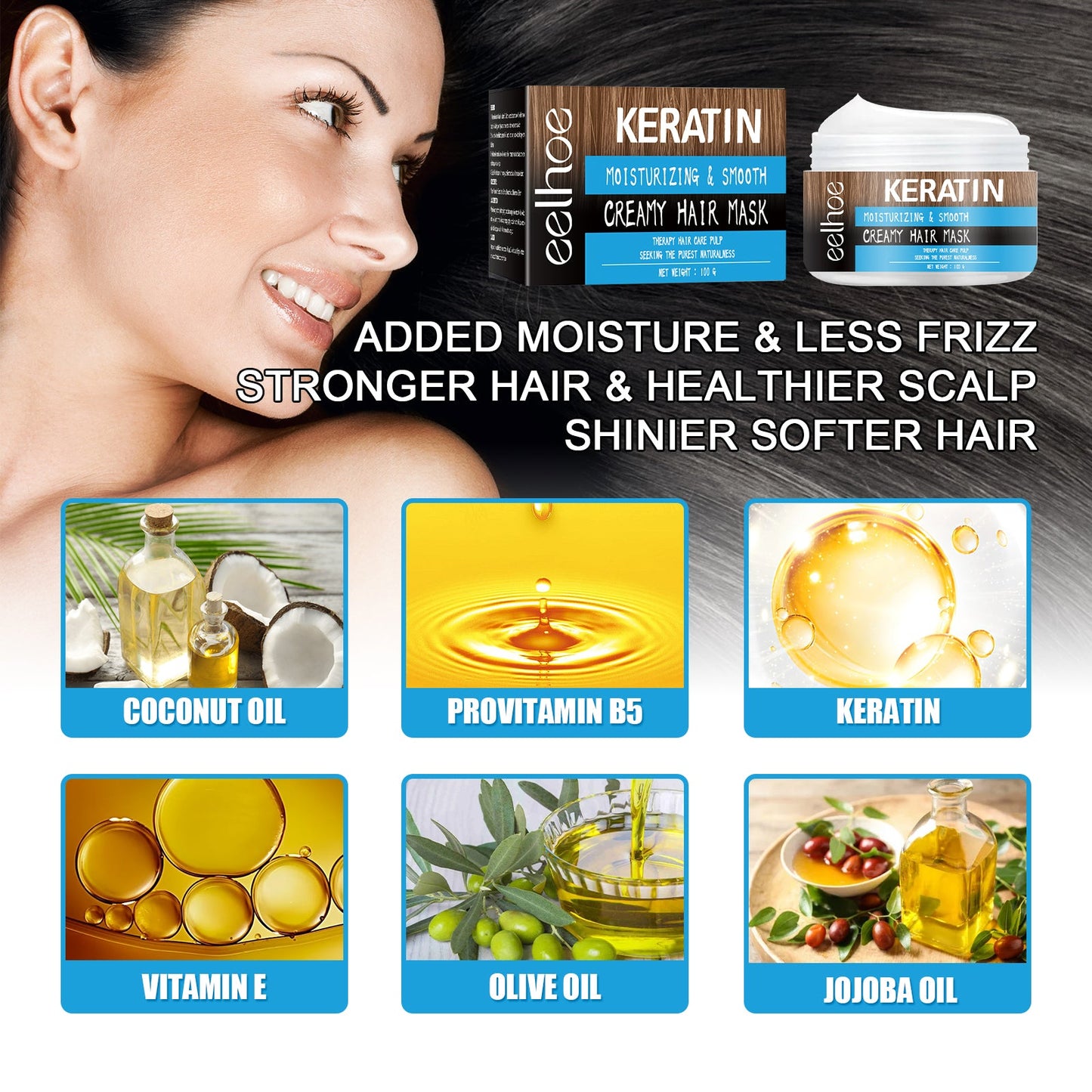 Moisturizing And Smooth Hair Mask, Repair Dry Hair, Split Hair, Smooth, Smooth And Moisturizing Hair Mask