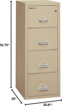 Parchment Four Drawer Fire Safe Legal File Cabinet UL 1 Hour