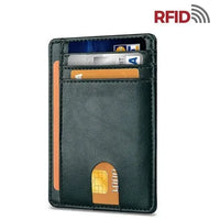 Mens Leather Slim Wallet Credit Card Holder RFID Blocking Pocket ID - Trustymall