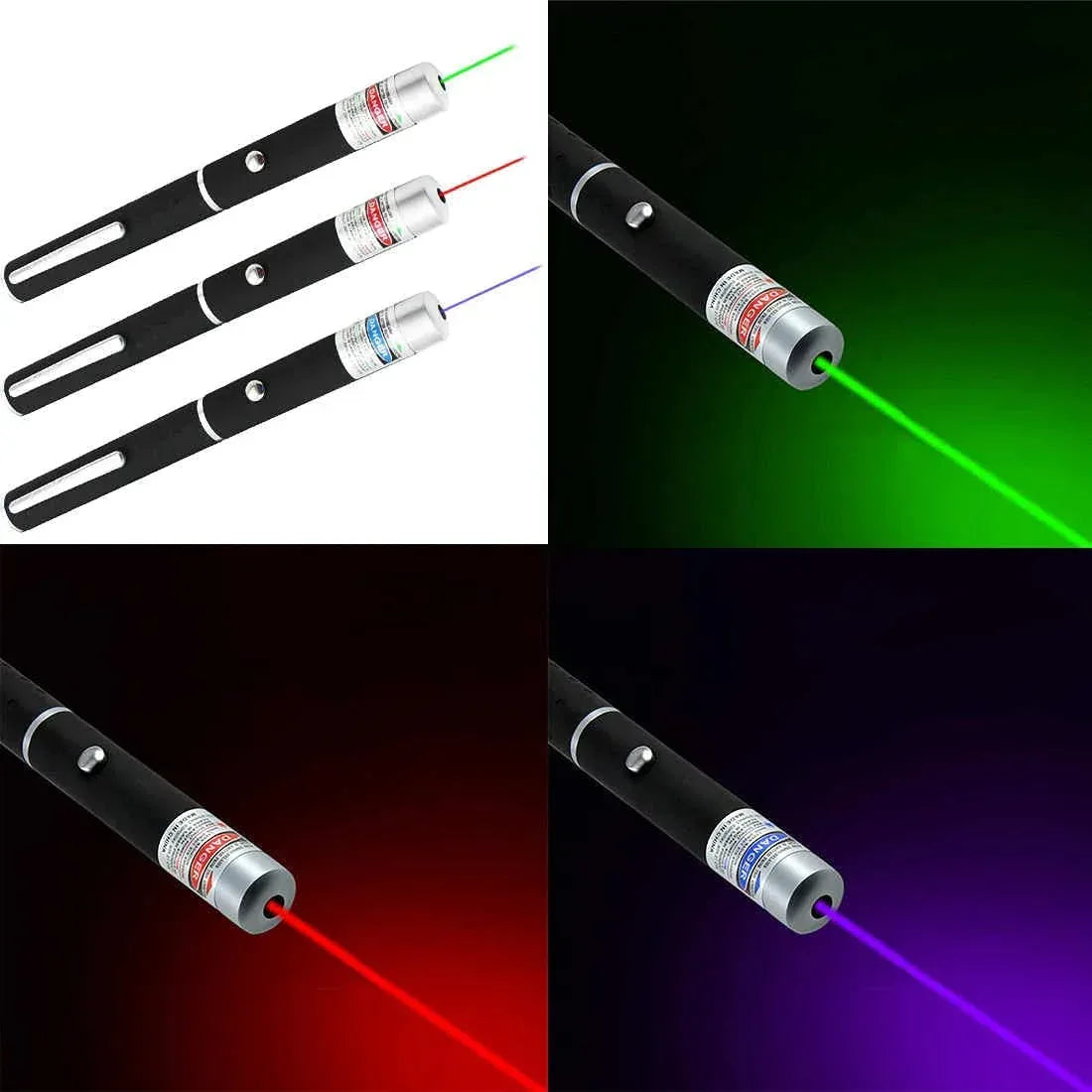 3 Packs 900Mile Laser Pointer Pen Green Blue Red Light Visible Beam - Trustymall