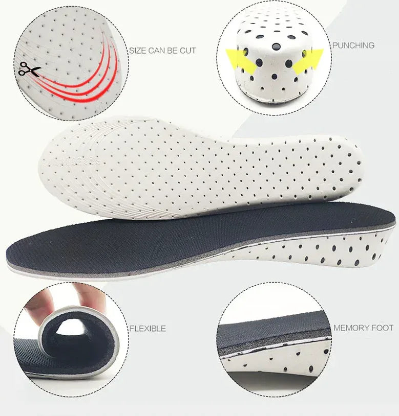 Men Women Invisible Height Increase Insoles Heel Lift Taller Shoe - Trustymall
