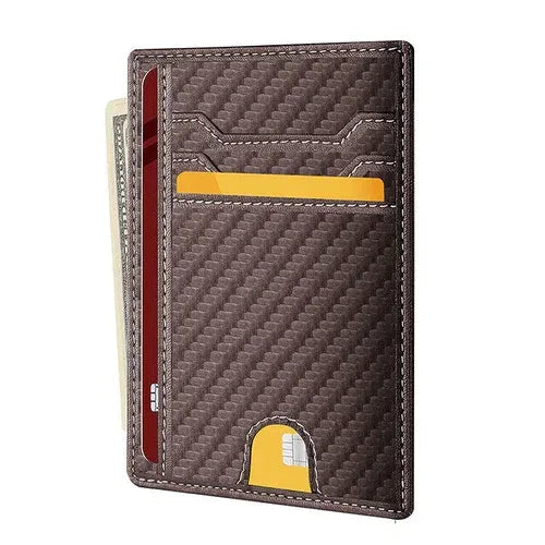 Mens Leather Slim Wallet Credit Card Holder RFID Blocking Pocket ID - Trustymall