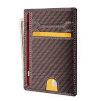 Mens Leather Slim Wallet Credit Card Holder RFID Blocking Pocket ID - Trustymall