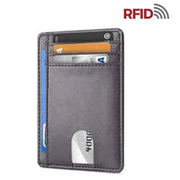 Mens Leather Slim Wallet Credit Card Holder RFID Blocking Pocket ID - Trustymall