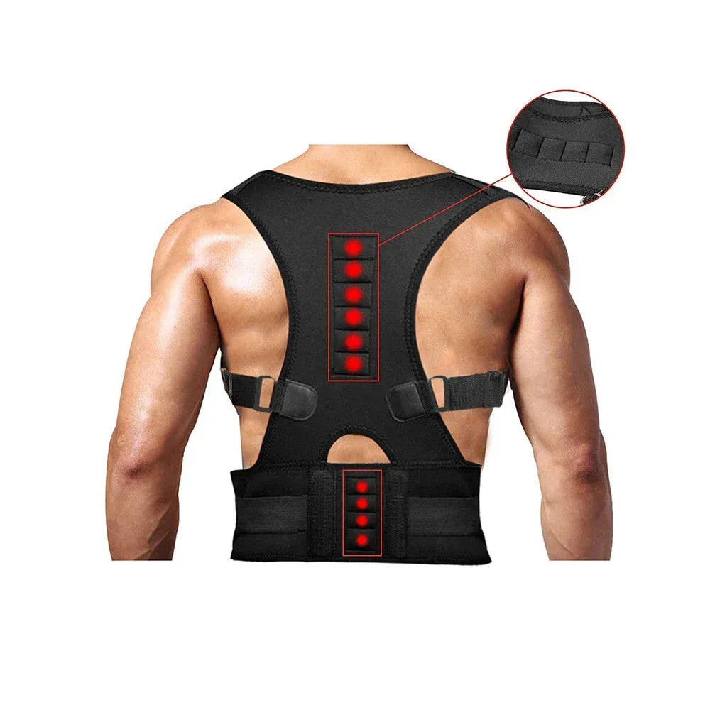 Posture Corrector Support Magnetic Back Shoulder Brace Belt Band For - Trustymall