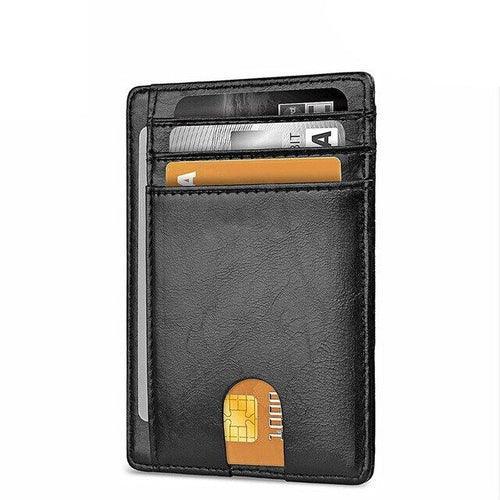 Mens Leather Slim Wallet Credit Card Holder RFID Blocking Pocket ID - Trustymall