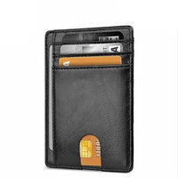 Mens Leather Slim Wallet Credit Card Holder RFID Blocking Pocket ID - Trustymall