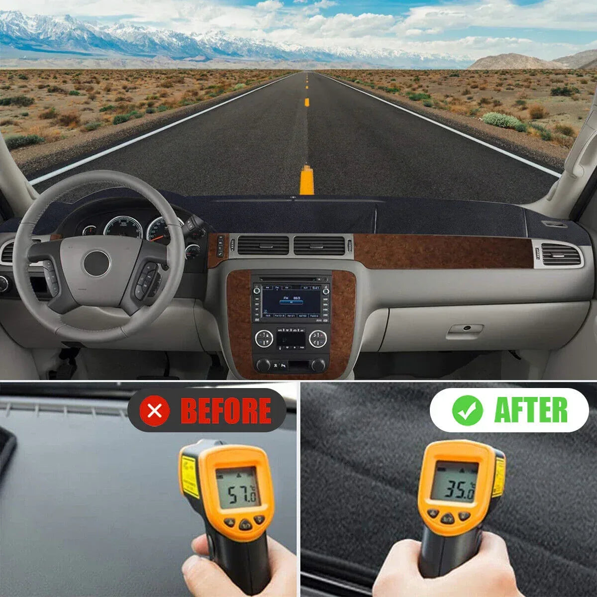 Car Dash Cover Mat Dashboard Pad for Chevy Silverado 1500 2500 Tahoe - Trustymall