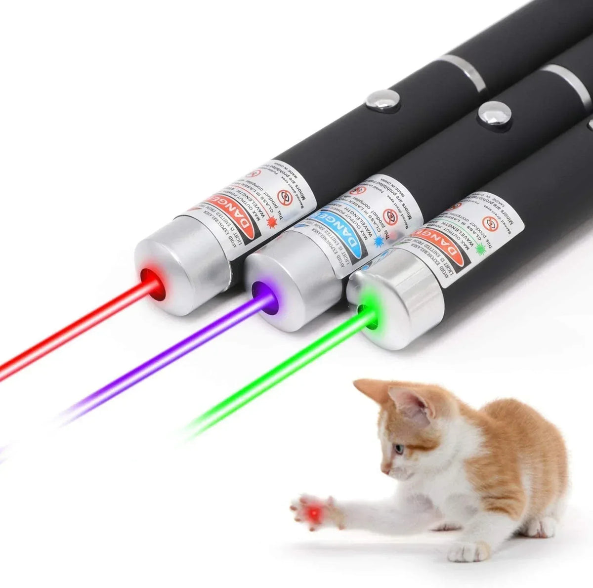 3 Packs 900Mile Laser Pointer Pen Green Blue Red Light Visible Beam - Trustymall