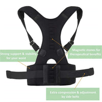 Posture Corrector Support Magnetic Back Shoulder Brace Belt Band For - Trustymall