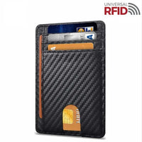 Mens Leather Slim Wallet Credit Card Holder RFID Blocking Pocket ID - Trustymall
