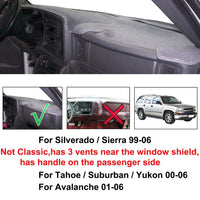 Car Dash Cover Mat Dashboard Pad for Chevy Silverado 1500 2500 Tahoe - Trustymall