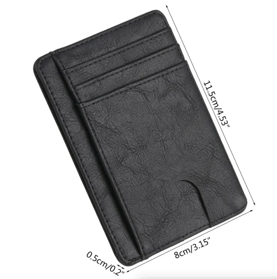 Mens Leather Slim Wallet Credit Card Holder RFID Blocking Pocket ID - Trustymall