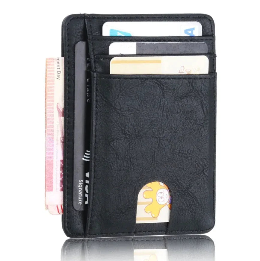 Mens Leather Slim Wallet Credit Card Holder RFID Blocking Pocket ID - Trustymall