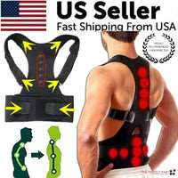 Posture Corrector Support Magnetic Back Shoulder Brace Belt Band For - Trustymall