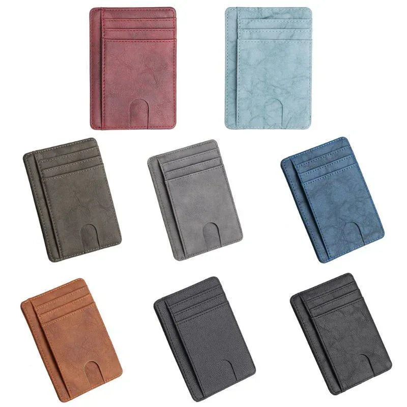 Mens Leather Slim Wallet Credit Card Holder RFID Blocking Pocket ID - Trustymall