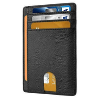 Mens Leather Slim Wallet Credit Card Holder RFID Blocking Pocket ID - Trustymall