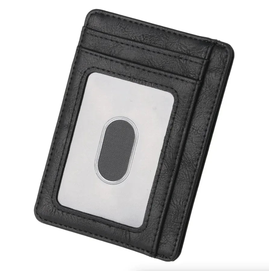 Mens Leather Slim Wallet Credit Card Holder RFID Blocking Pocket ID - Trustymall