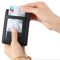 Mens Leather Slim Wallet Credit Card Holder RFID Blocking Pocket ID - Trustymall