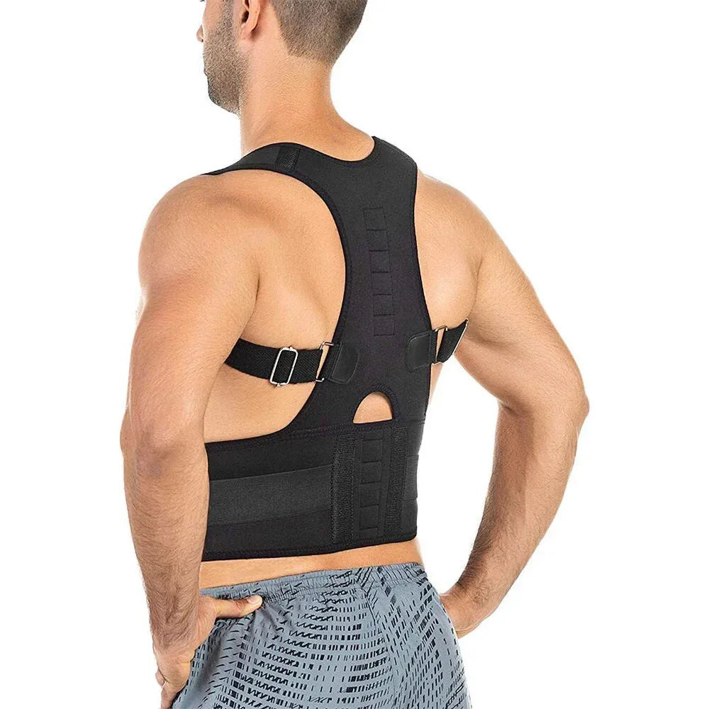 Posture Corrector Support Magnetic Back Shoulder Brace Belt Band For - Trustymall
