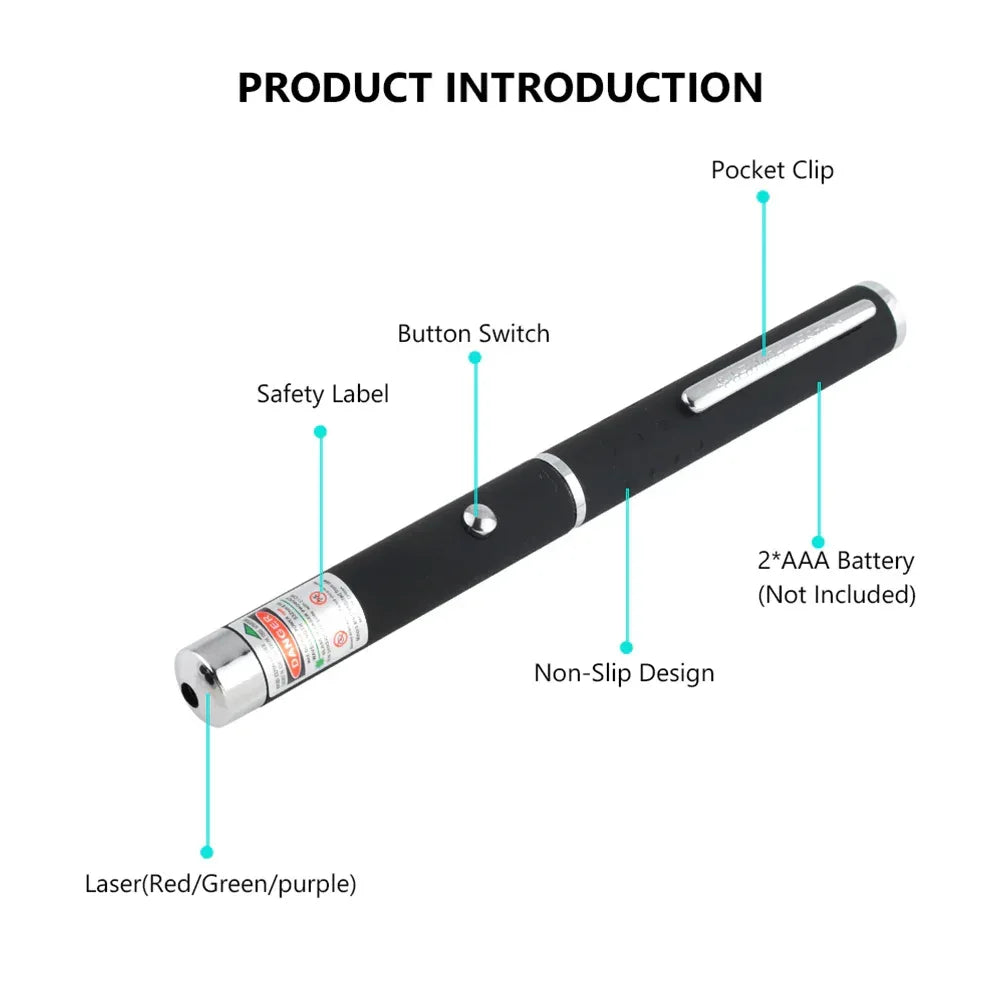 3 Packs 900Mile Laser Pointer Pen Green Blue Red Light Visible Beam - Trustymall