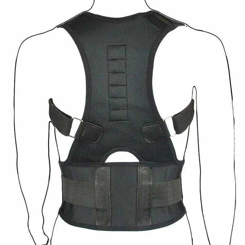 Posture Corrector Support Magnetic Back Shoulder Brace Belt Band For - Trustymall