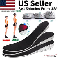 Men Women Invisible Height Increase Insoles Heel Lift Taller Shoe - Trustymall