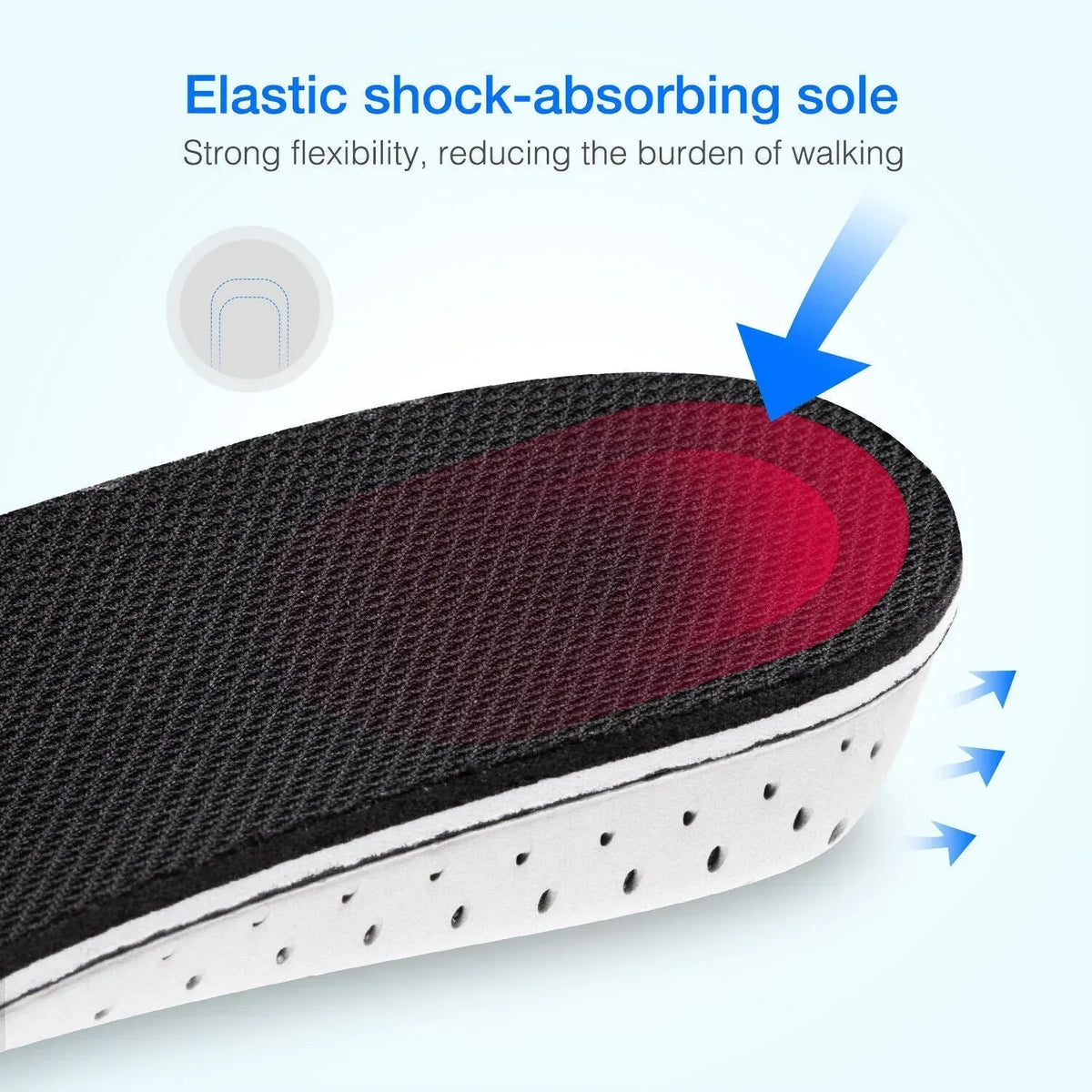 Men Women Invisible Height Increase Insoles Heel Lift Taller Shoe - Trustymall