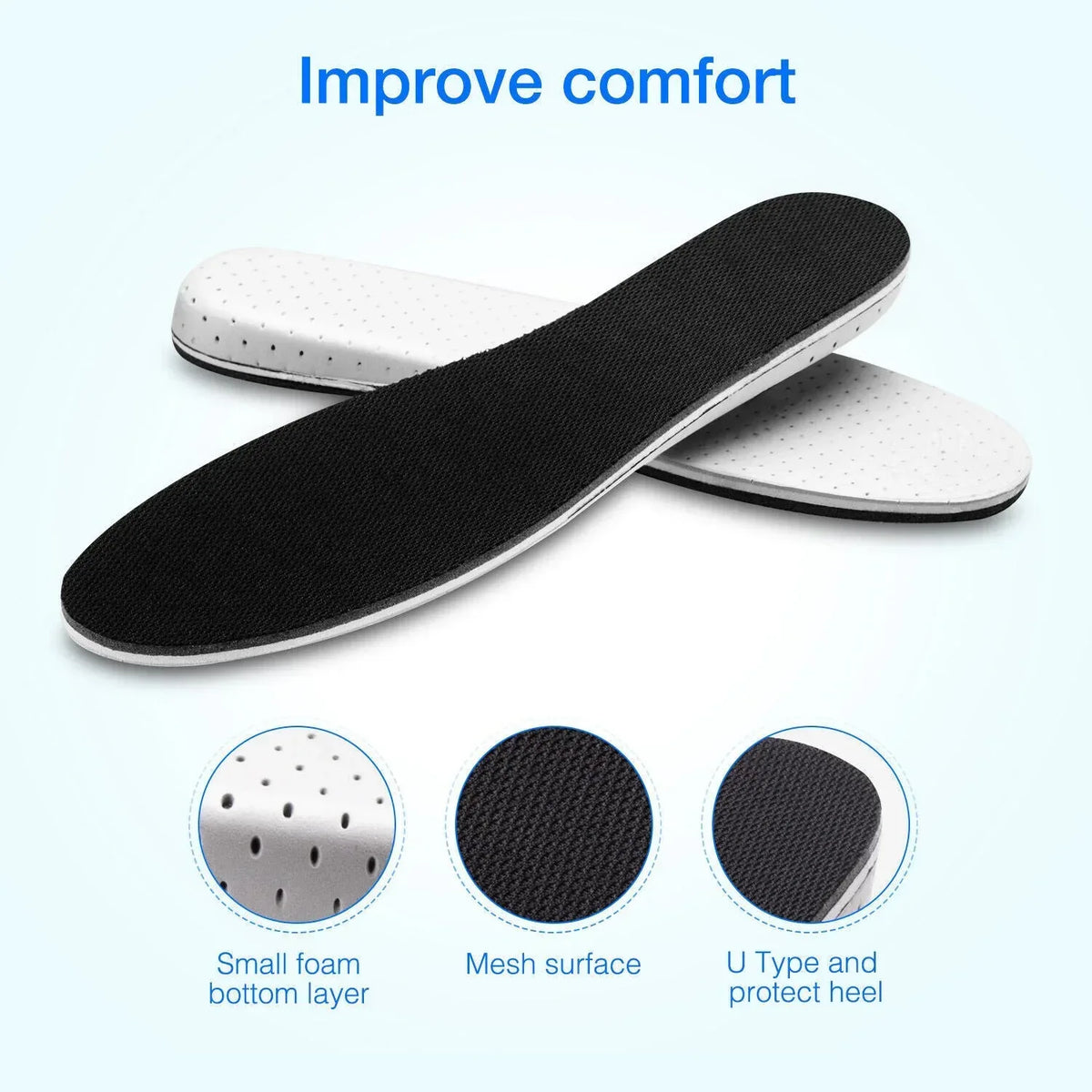 Men Women Invisible Height Increase Insoles Heel Lift Taller Shoe - Trustymall