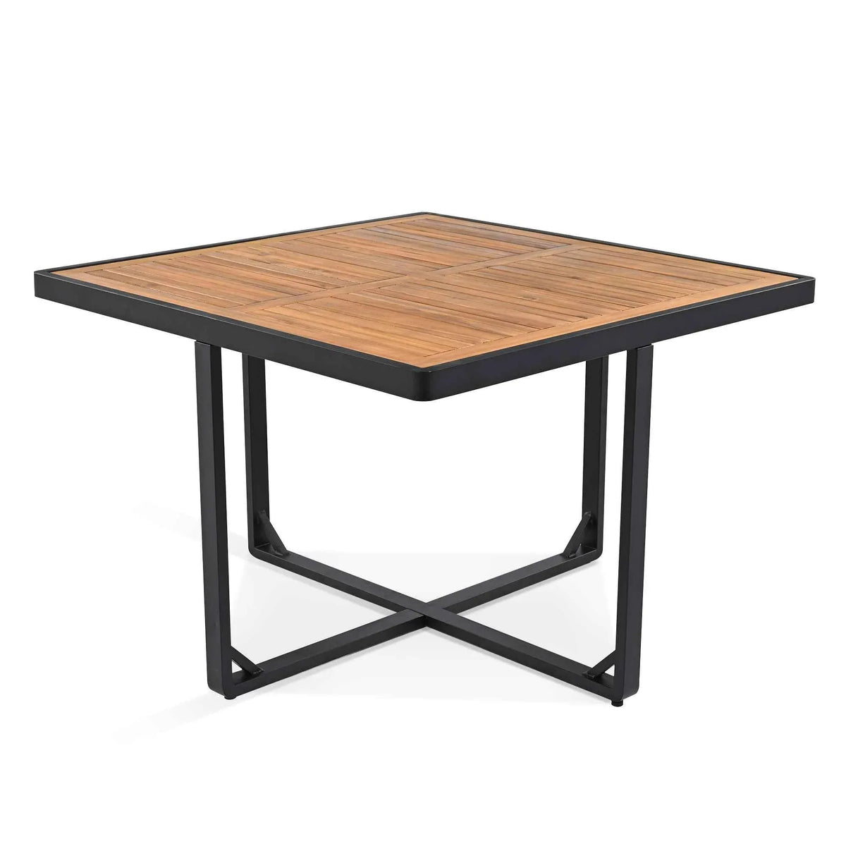 9-Pieces Acacia Wood Patio Dining Set, Space Saving Outdoor Patio Set,