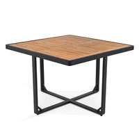 9-Pieces Acacia Wood Patio Dining Set, Space Saving Outdoor Patio Set,