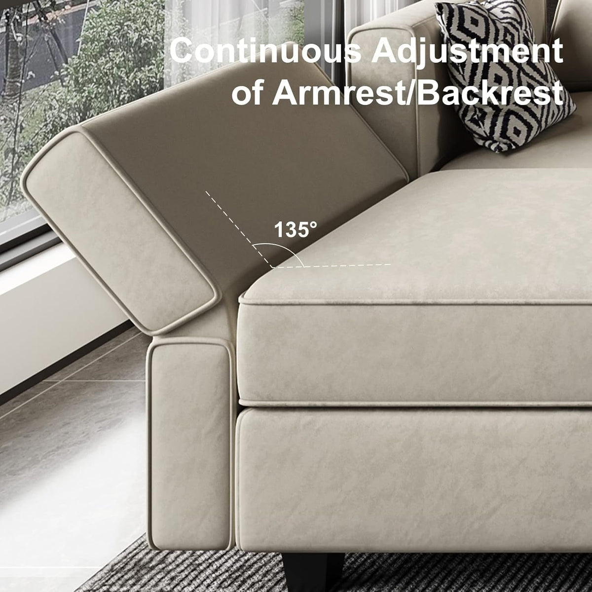 Modular U Shaped Sectional Sofa Grey Velvet With Storage