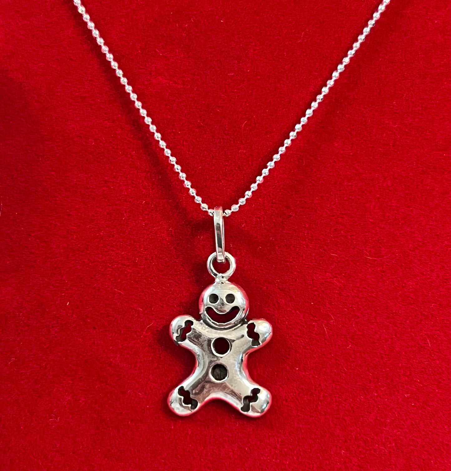 Sterling Silver Gingerbread Man Pendant